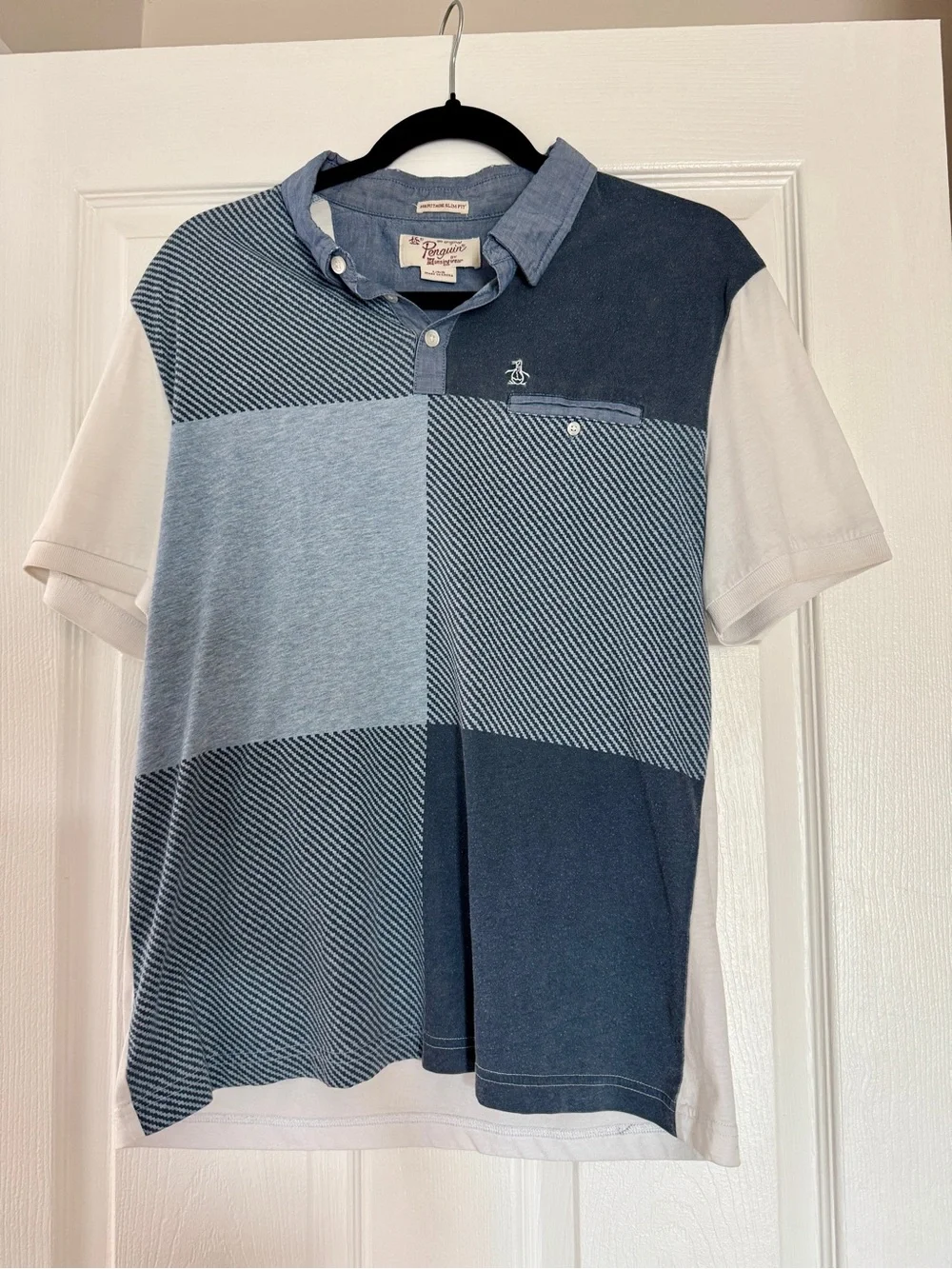 Men's Penguin Blue Short-Sleeve Polo Shirt
